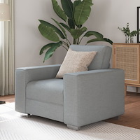 vidaXL Ljusgrå Sittpuff - 59 cm i tyg