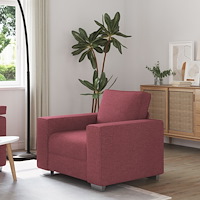vidaXL vinröd soffa 59 cm tyg