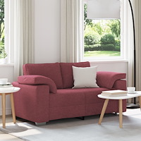 vidaXL Loveseat Soffa i vinröd - 120 cm i tyg