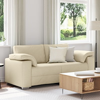 vidaXL Loveseat Soffa Gräddfärgad 140 cm Tyg