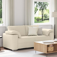 vidaXL Soffa Beige 180 x 80 x 82 cm Linnenblandad tyg