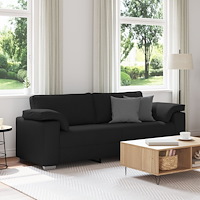 vidaXL 3-sitssoffa - Svart - 178 cm Tyg
