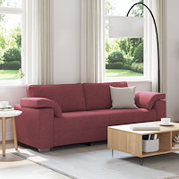 vidaXL 3-sitssoffa i vinröd - 178 cm Tyg