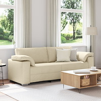 vidaXL 3-sitssoffa i grädde, 178 cm, tyg