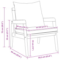 vidaXL Trädgårdsstolar 2 st 59.5x65x71.5 cm Massivt trä akacia