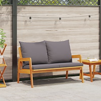 vidaXL Trädgårdsbänk med Kuddar 115x65x71 cm Massivt akaciaträ