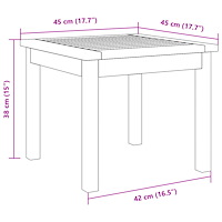 vidaXL Sidobord 45x45x38 cm Massivt trä Akacia