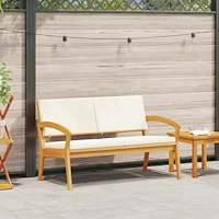 vidaXL Trädgårdsbänk med Kuddar 115x70x72 cm Massivt Akaciaträ