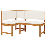 vidaXL Trädgårdshörnbänk med kuddar 140x100x91 cm Massivt akaciaträ