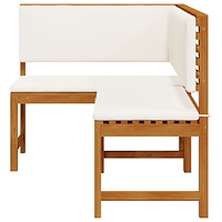 vidaXL Trädgårdshörnbänk med kuddar 140x100x91 cm Massivt akaciaträ