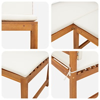 vidaXL Trädgårdshörnbänk med kuddar 140x100x91 cm Massivt akaciaträ