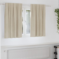 vidaXL Blackout Gardiner med Top Tape 2 stycken Grädde Sammet