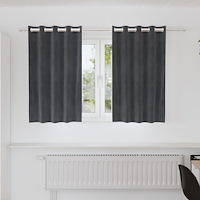 vidaXL Mörkläggningsgardiner med Öglor 2 st Ljusgrå Velour