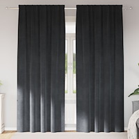 vidaXL Blackout Gardiner med Top Tape 2 st Ljusgrå Sammet