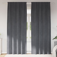 vidaXL Blackout Gardiner med Top Tape 2 st Super Ljusgrå Sammet