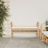 vidaXL Bänk för trädgården med dyna 110 cm av bambu