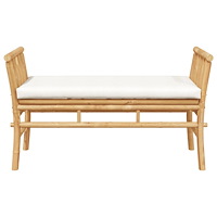 vidaXL Bänk för trädgården med dyna 110 cm av bambu