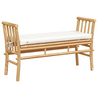 vidaXL Bänk för trädgården med dyna 110 cm av bambu
