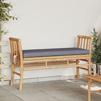 vidaXL Bänk för trädgården med kudde 110 cm i bambufiber