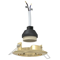 vidaXL Infällda Spotlights 12 st Rund GU10 Guld Ø90 mm Stål