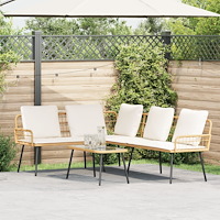 vidaXL L-formad soffa Natural 231x173x78 cm Poly Rattan