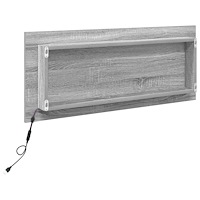 vidaXL Badrumsspegel med LED-ljus Grå Sonoma 90x8,5x37 cm