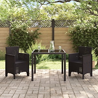 vidaXL Trädgård Stol 2 pcs Brun 53 x 49 x 85 cm PP