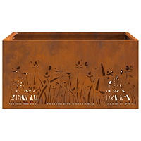 vidaXL Eldstad fyrkantig 60x60x30 cm väderbeständigt stål