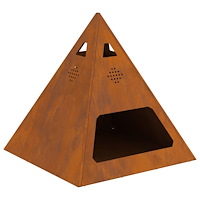 vidaXL Eldstad pyramid 50x50x51 cm väderbeständigt stål