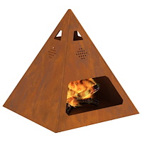 vidaXL Eldstad pyramid 50x50x51 cm väderbeständigt stål