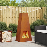 vidaXL Eldstad 50x35x100 cm väderbeständigt stål