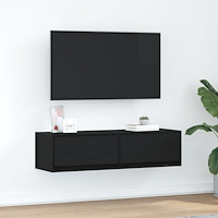 vidaXL TV-bänk Svart Ek 100x31x25,5 cm Konstruerat trä