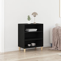 vidaXL Bänk Kök Svart Ek 57x35x70 cm Ingenjörsträ