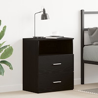 vidaXL Sängbord Svart Ek 50x32x60 cm Trä