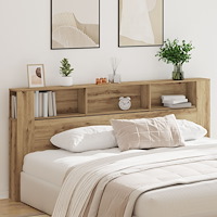 vidaXL Huvudgavel med hylla artisan ek 220x18,5x104,5 cm
