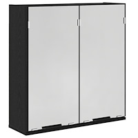 vidaXL Badrumsspegelskåp - Svart Ek, 64x20x66.5 cm, Tillverkad av Konstruerat Trä