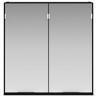 vidaXL Badrumsspegelskåp - Svart Ek, 64x20x66.5 cm, Tillverkad av Konstruerat Trä