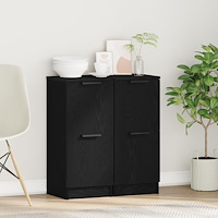 vidaXL Sideboards 2 stycken i svart ek, 30x30x70 cm, tillverkade av konstruerat trä