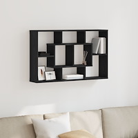 vidaXL Vägg hylla med hylla Svart ek 85 x 16 x 52.5 cm Konstruerat trä