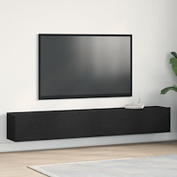 vidaXL TV-bänkar 2 st Svart Ek 100x30x30 cm Konstruerat trä