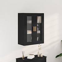 vidaXL Svart Ek Väggskåp - 69,5x34x90 cm