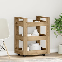 vidaXL Köksvagn artisan ek 60x45x80 cm konstruerat trä