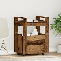 vidaXL Köksvagn återvunnet trä 60x45x80 cm konstruerat trä