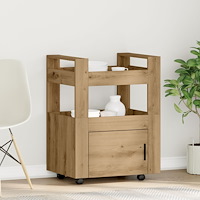 vidaXL Köksvagn artisan ek 60x45x80 cm konstruerat trä