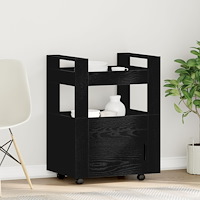 vidaXL Köksvagn svart ek 60x45x80 cm konstruerat trä