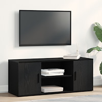 vidaXL TV-bänk Svart Ek 100x35x40 cm Konstruerat trä