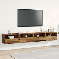 vidaXL TV Väggskåp 2 delar Gammalt Trä 100x30x30 cm Konstruerat trä