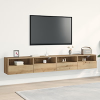 vidaXL TV Vägghylla 2 pcs artisan ek 100 x 30 x 30 cm Konstruerat trä