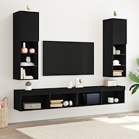 vidaXL TV-skåp med LED 2 st svart ek 30,5x30x102 cm konstruerat trä