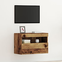 vidaXL TV Vägskåp med LED-lampor Gammalt Trä 60x30x40 cm